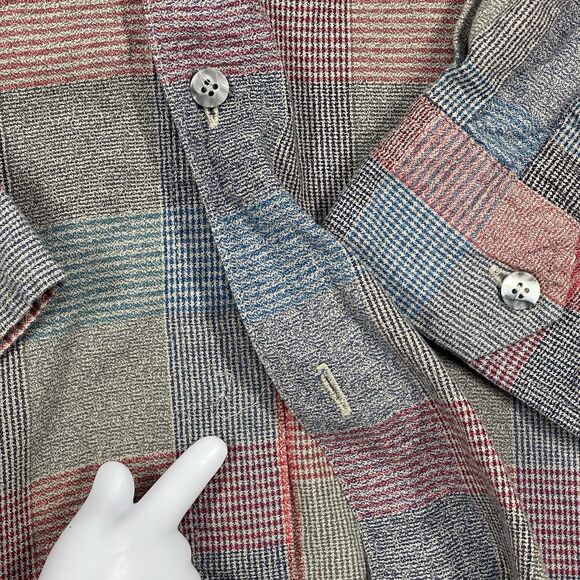 VTG The Territory Ahead Shirt Mens XXL 2XL Orange Plaid Button Down Long Sleeve - Picture 3 of 11